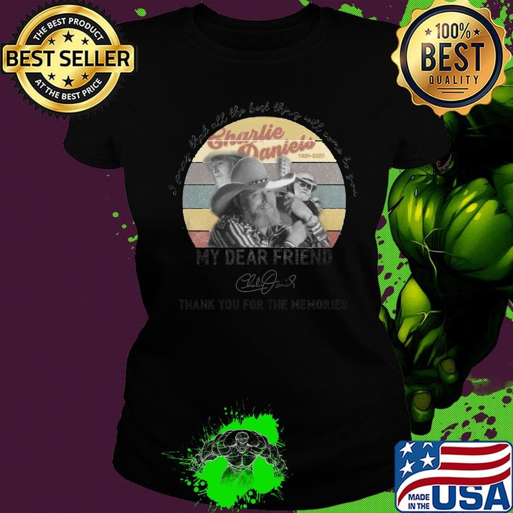 Charlie daniels 1936 2020 thank you for the memories signature vintage retro s Ladies tee Charlie daniels 1936 2020 thank you for the memories signature vintage retro s Ladies tee