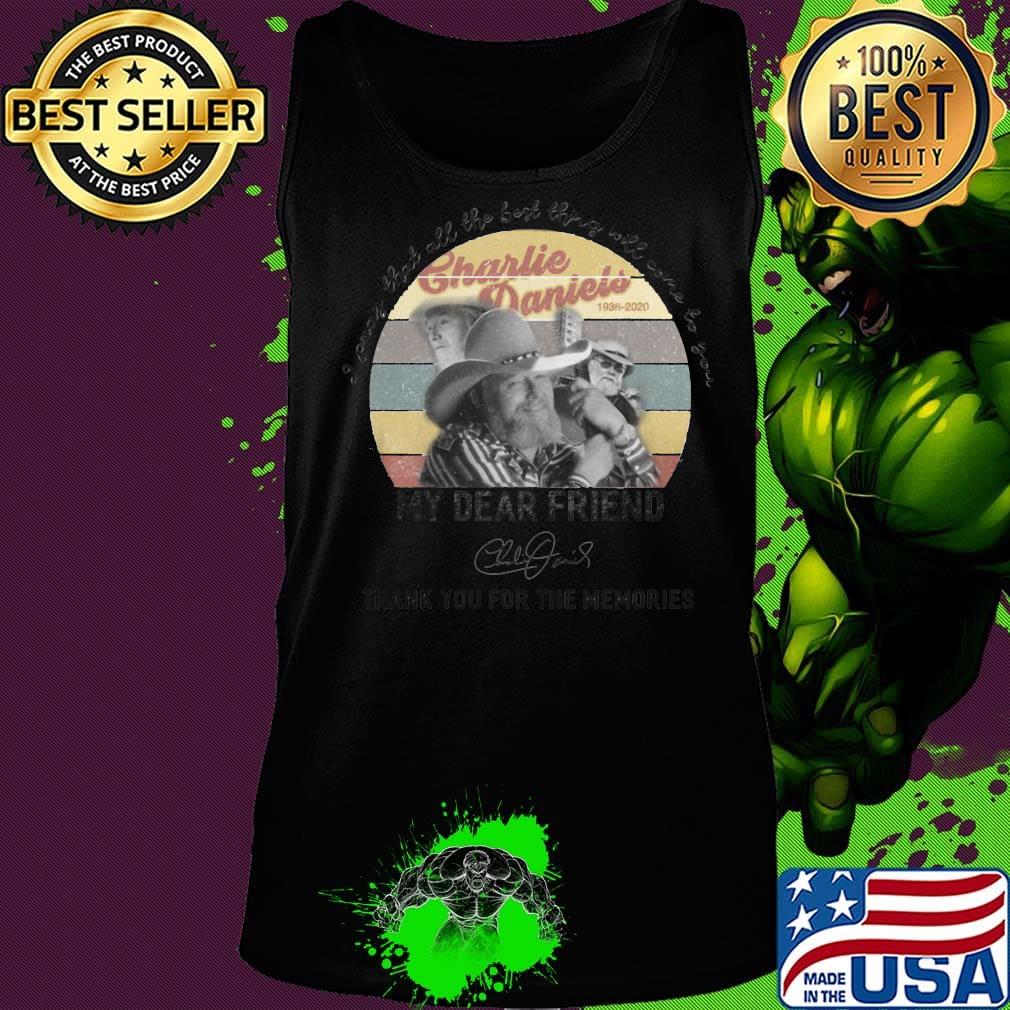 Charlie daniels 1936 2020 thank you for the memories signature vintage retro s Tank top Charlie daniels 1936 2020 thank you for the memories signature vintage retro s Tank top