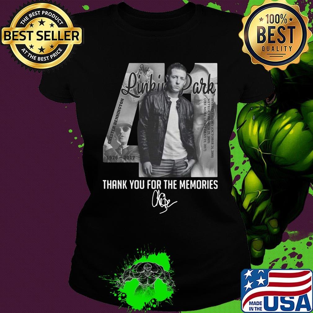 Chester bennington 41 linkin park thank you for the memories signature s Ladies tee Chester bennington 41 linkin park thank you for the memories signature s Ladies tee