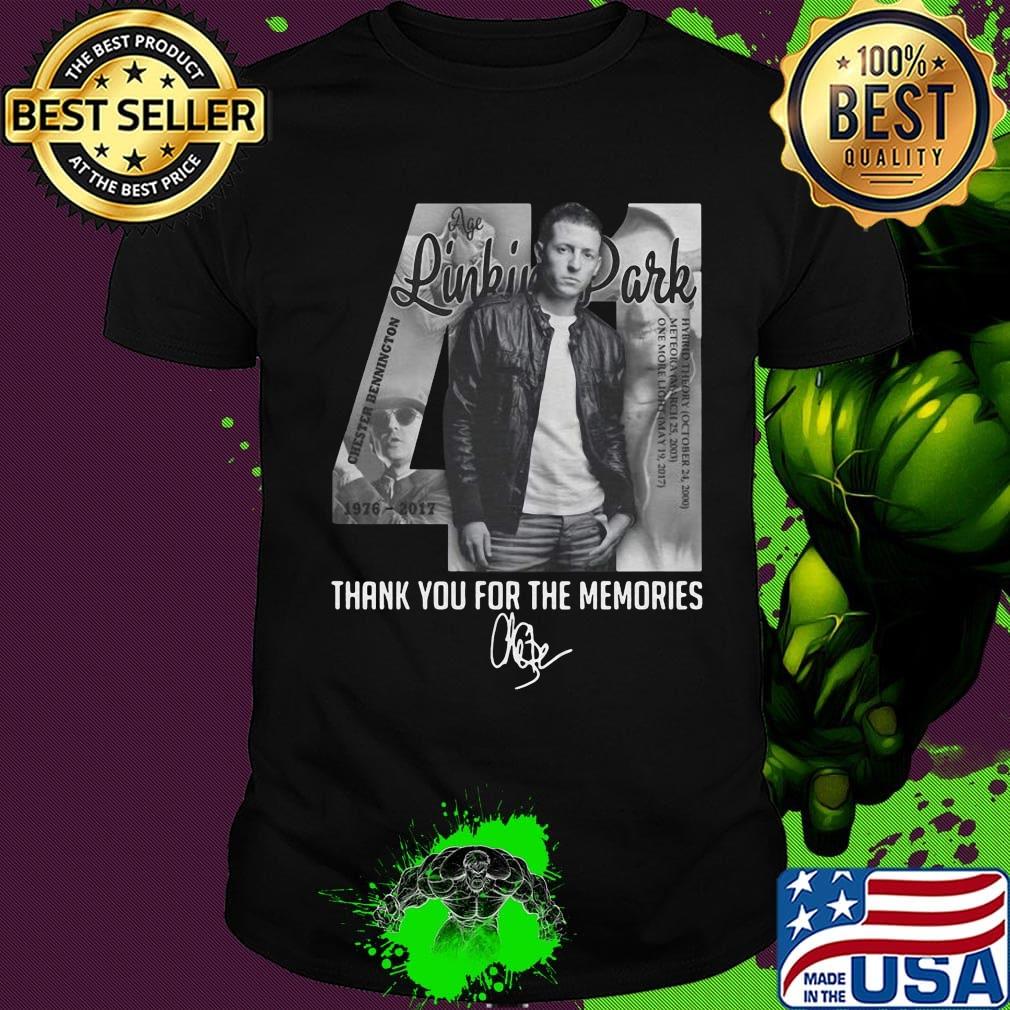 Chester bennington 41 linkin park thank you for the memories signature shirt