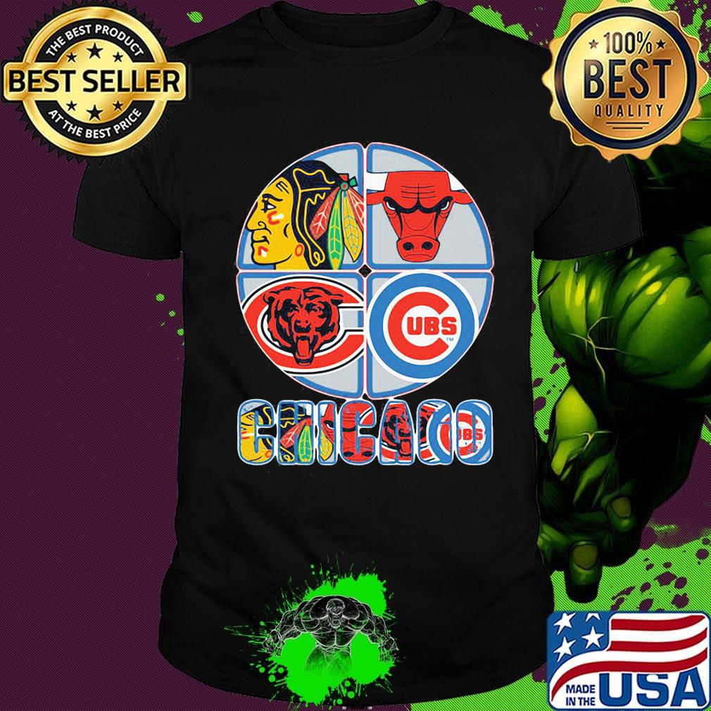 Chicago blackhawks bulls bears and cubs logo shirt