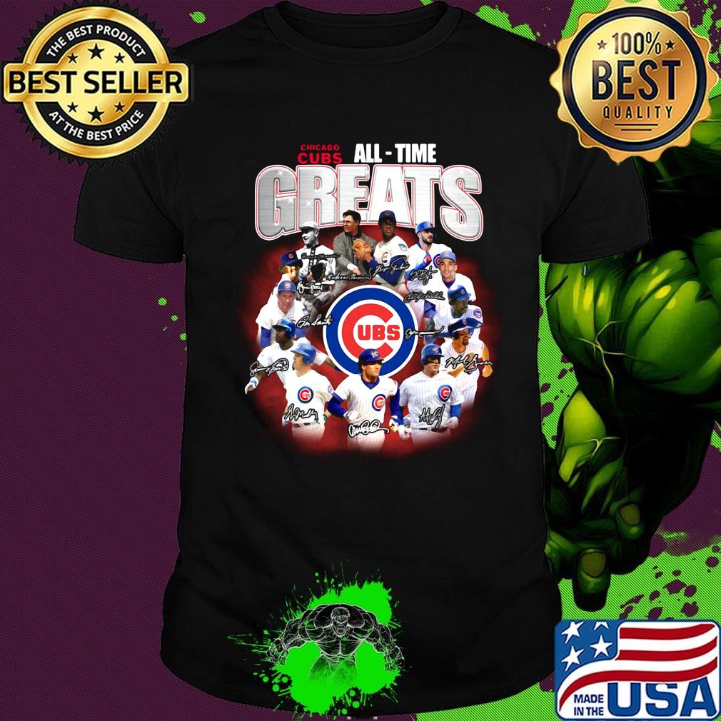 Chicago cubs baseball all-time greats signatures shirt