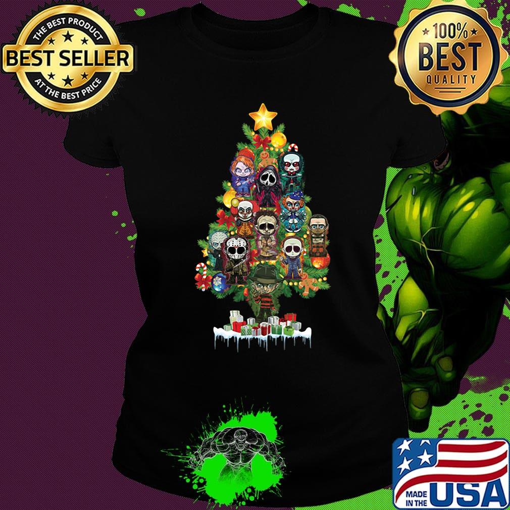 Christmas tree halloween horror characters s Ladies tee Christmas tree halloween horror characters s Ladies tee