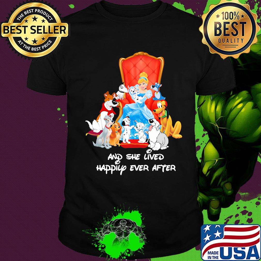 Cinderella lady and the tramp and she lived happily ever after shirt