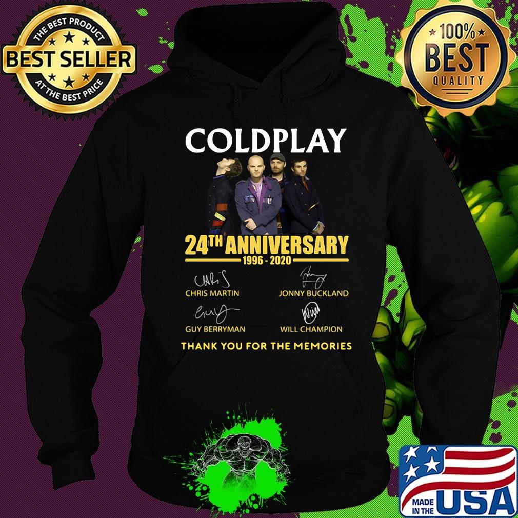 Coldplay 24th anniversary 1996-2020 thank you for the memories signature s Hoodie Coldplay 24th anniversary 1996-2020 thank you for the memories signature s Hoodie
