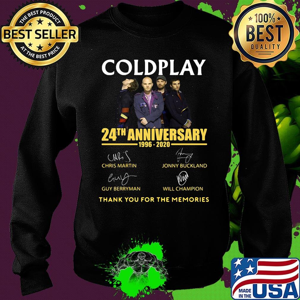 Coldplay 24th anniversary 1996-2020 thank you for the memories signature s Sweater Coldplay 24th anniversary 1996-2020 thank you for the memories signature s Sweater