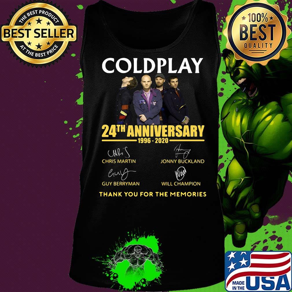 Coldplay 24th anniversary 1996-2020 thank you for the memories signature s Tank top Coldplay 24th anniversary 1996-2020 thank you for the memories signature s Tank top