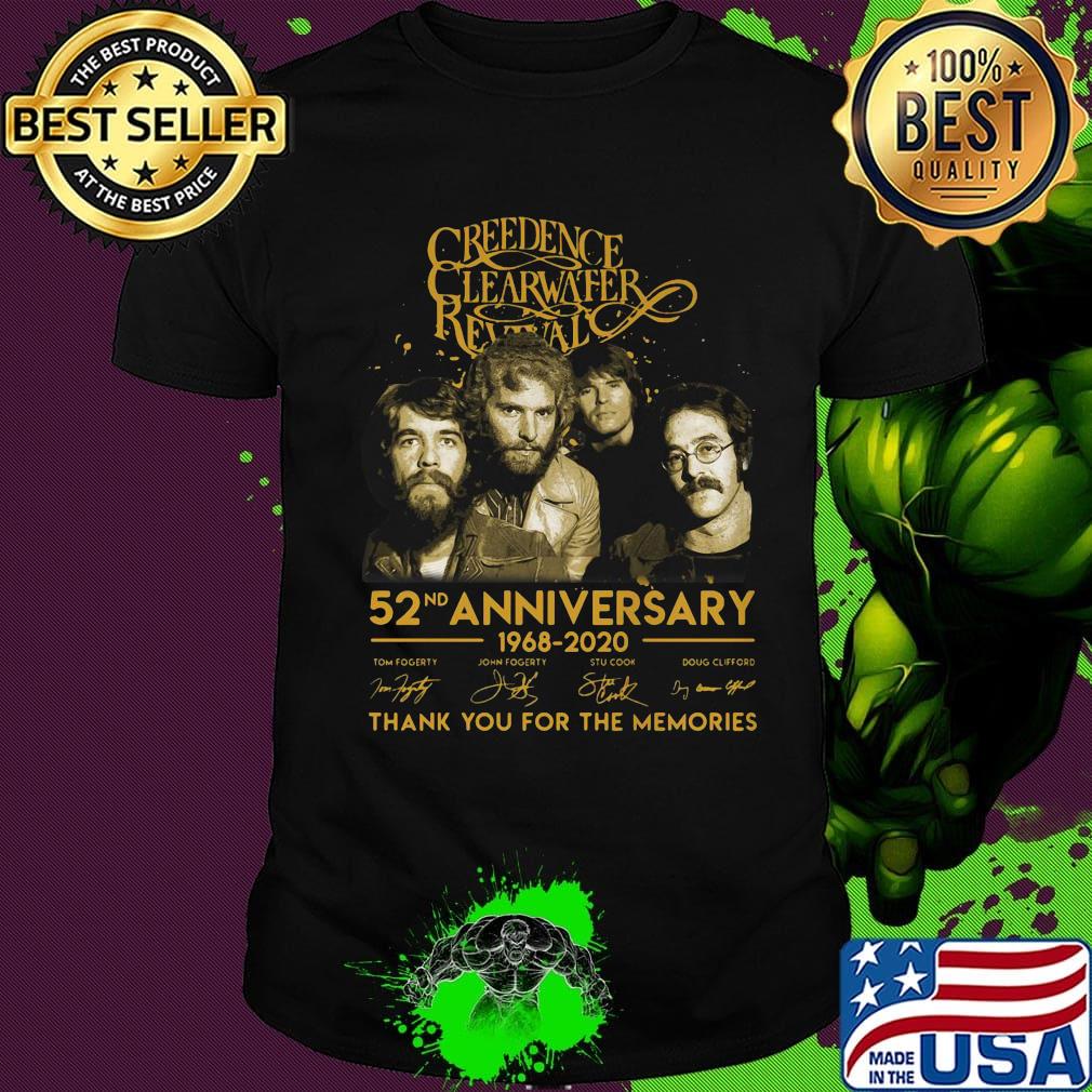 Creedence clearwater rewal 52nd anniversary 1968 2020 thank you for the memories signatures shirt
