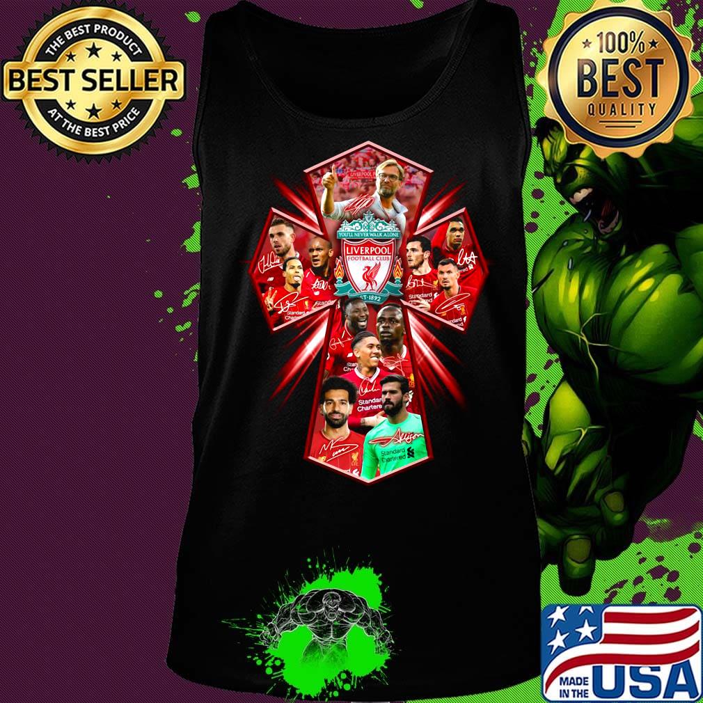 Cross liverpool football club champions players signatures s Tank top Cross liverpool football club champions players signatures s Tank top
