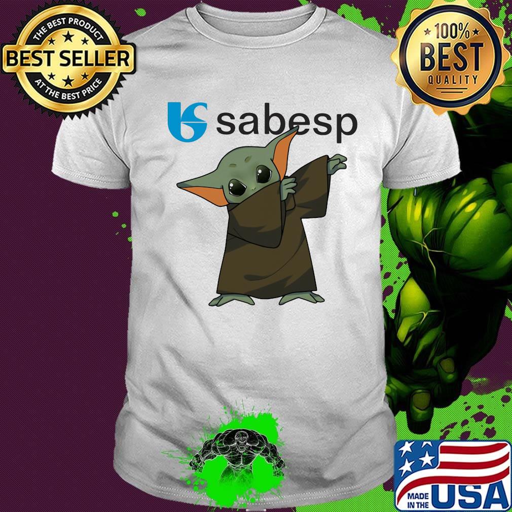 Dabbing baby yoda mask sabesp logo coronavirus shirt