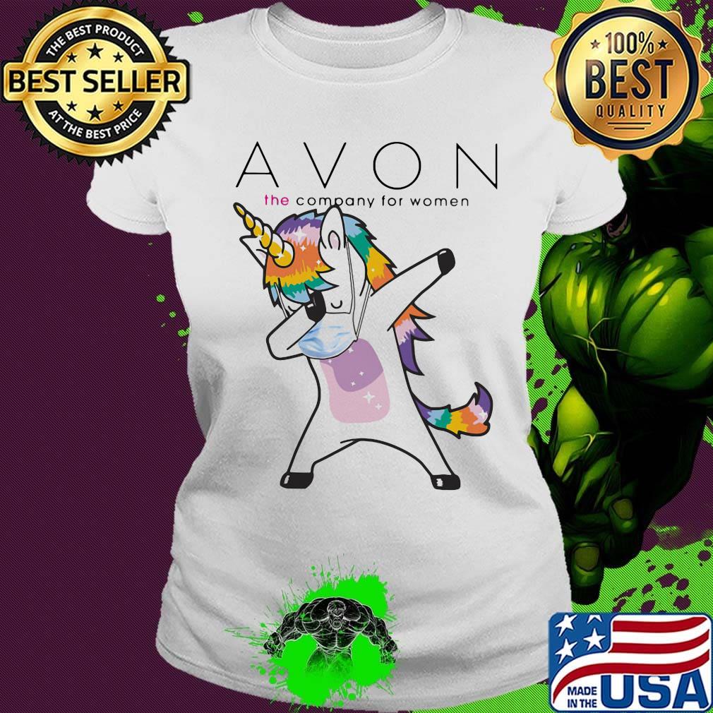 Dabbing unicorn mask avon the company for women logo coronavirus s Ladies tee Dabbing unicorn mask avon the company for women logo coronavirus s Ladies tee