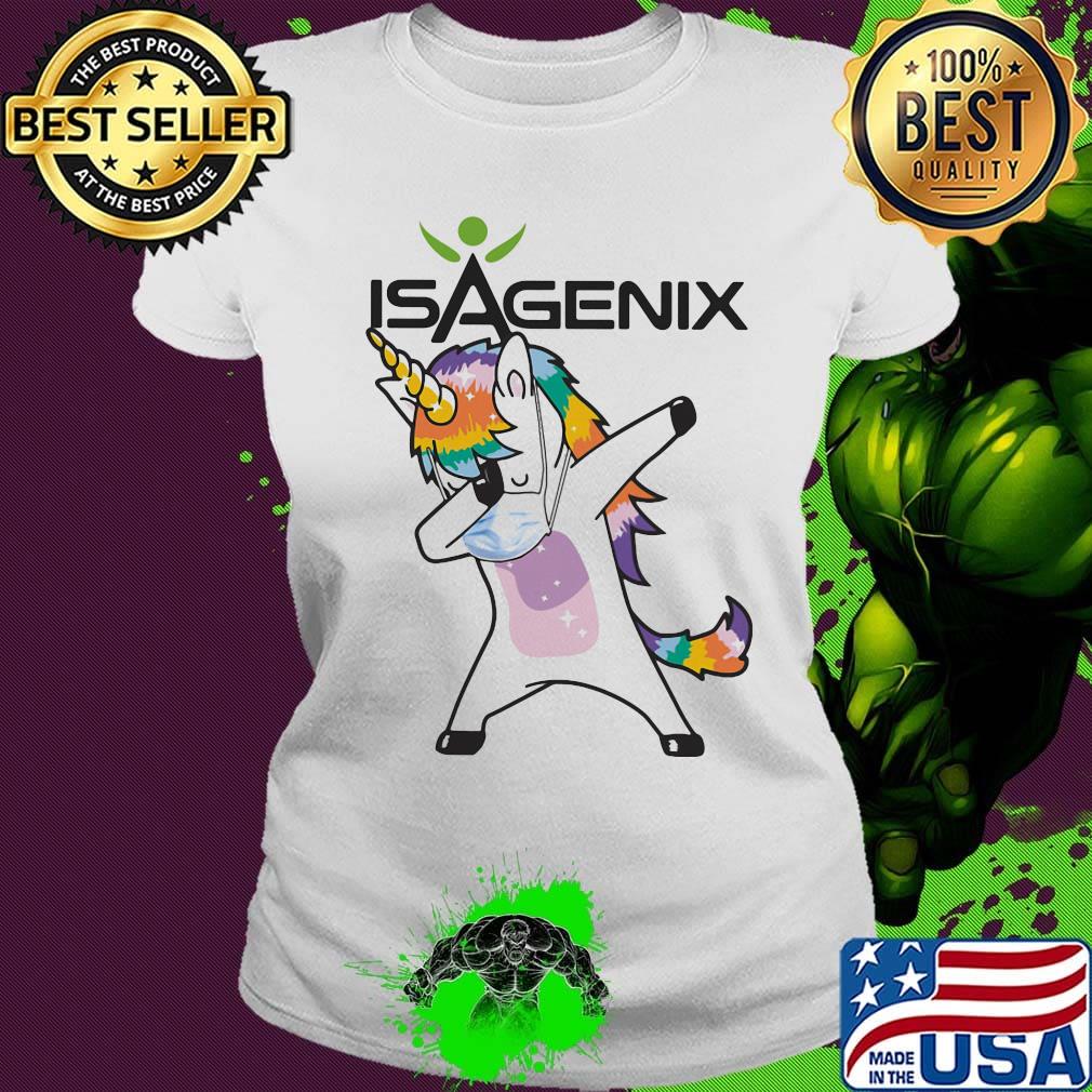 Dabbing unicorn mask isagenix logo coronavirus s Ladies tee Dabbing unicorn mask isagenix logo coronavirus s Ladies tee