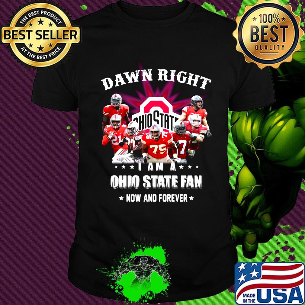 Damn right i am a ohio state buckeyes logo fan now and forever stars shirt