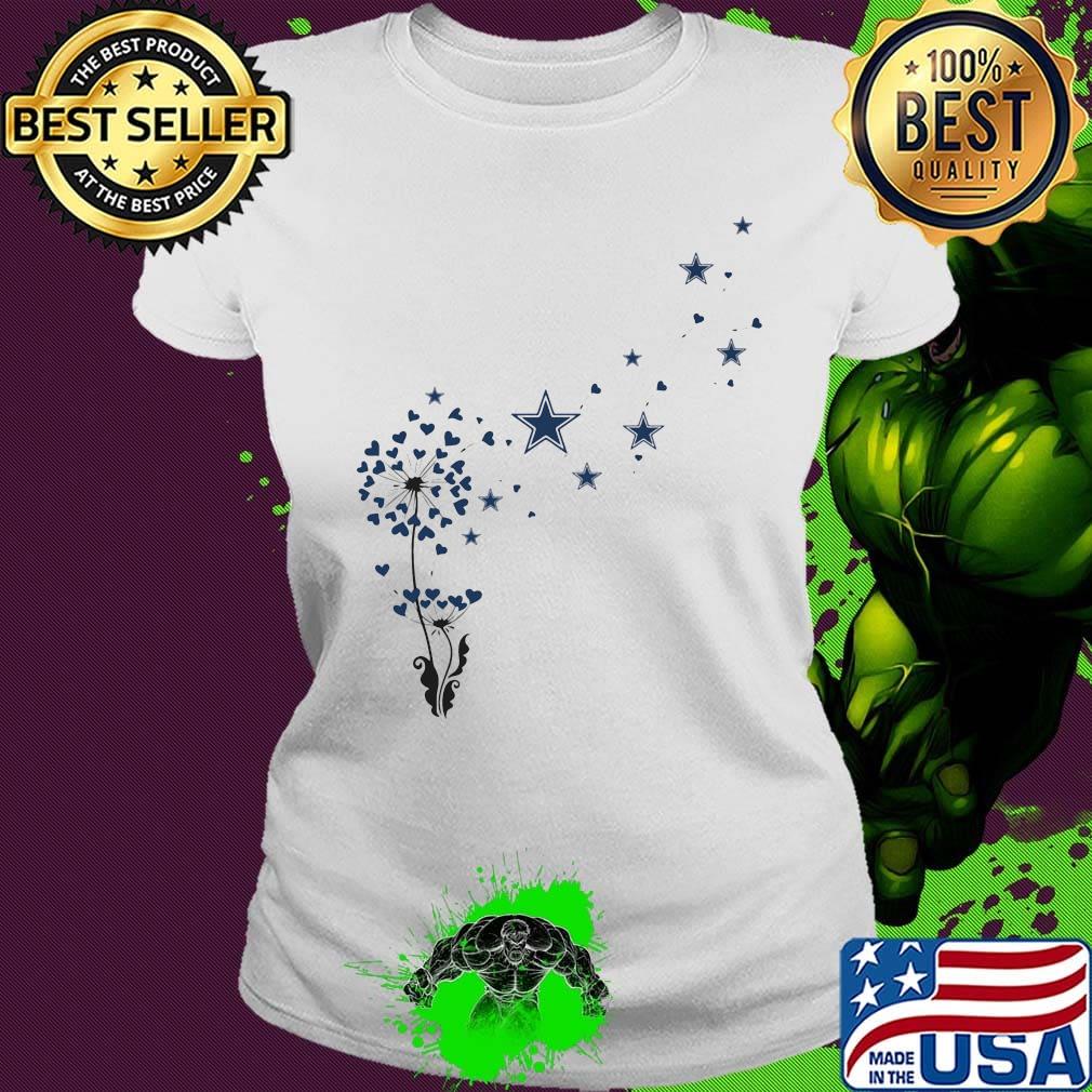 Dandelion flower dallas cowboys football logo hearts s Ladies tee Dandelion flower dallas cowboys football logo hearts s Ladies tee