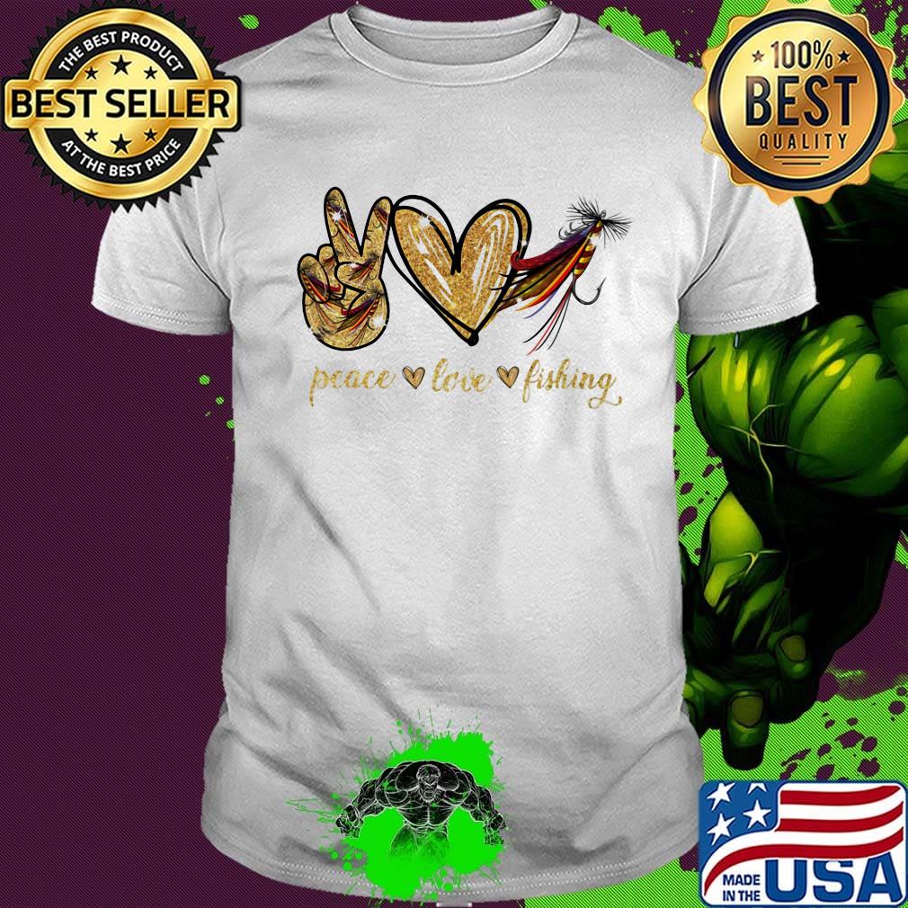 Diamond peace love fishing shirt
