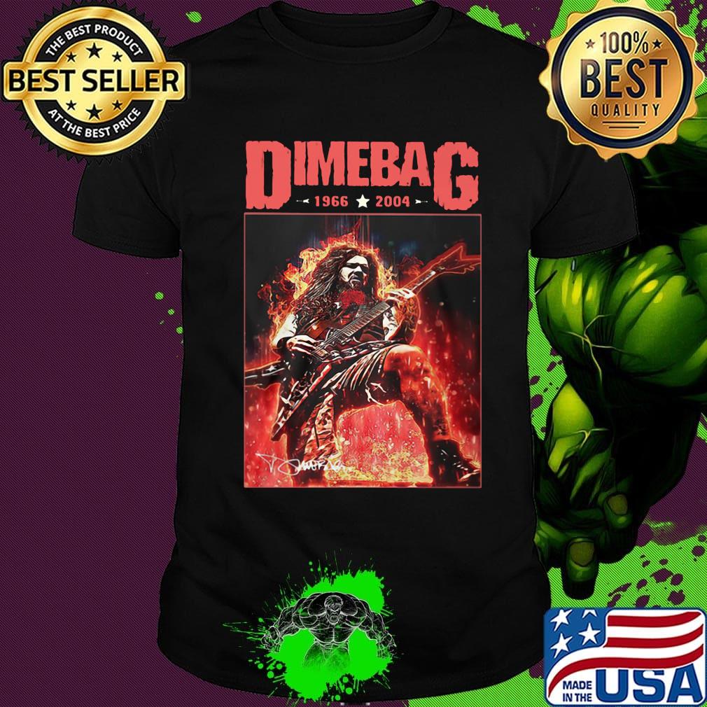 Dimebag playing guitar 1966 2004 signature shirt
