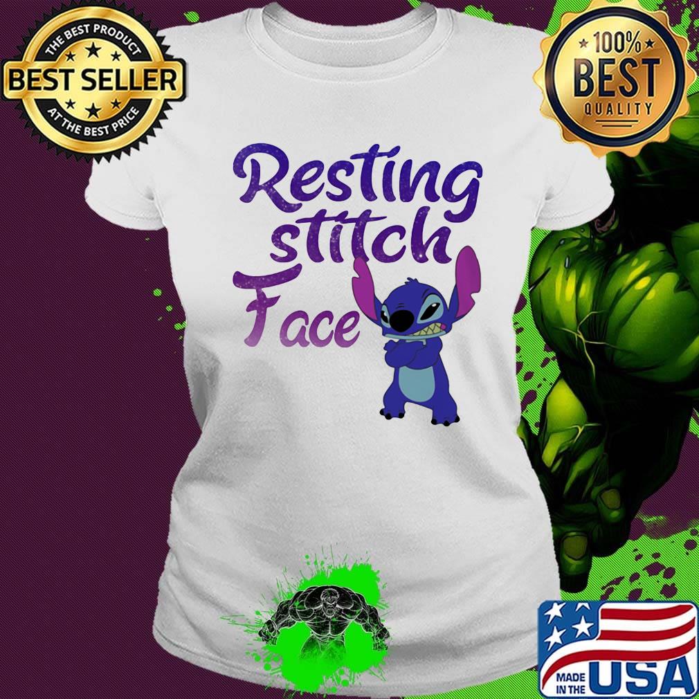 Disney resting stitch face s Ladies tee Disney resting stitch face s Ladies tee