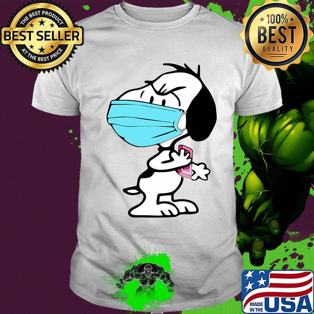 Disney snoopy wear mask calling shirt