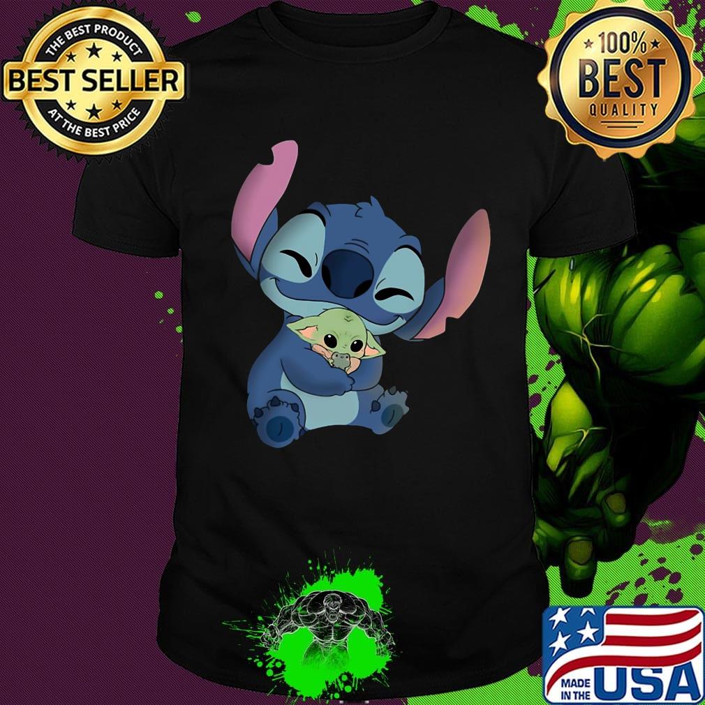 Disney stitch hug baby yoda shirt