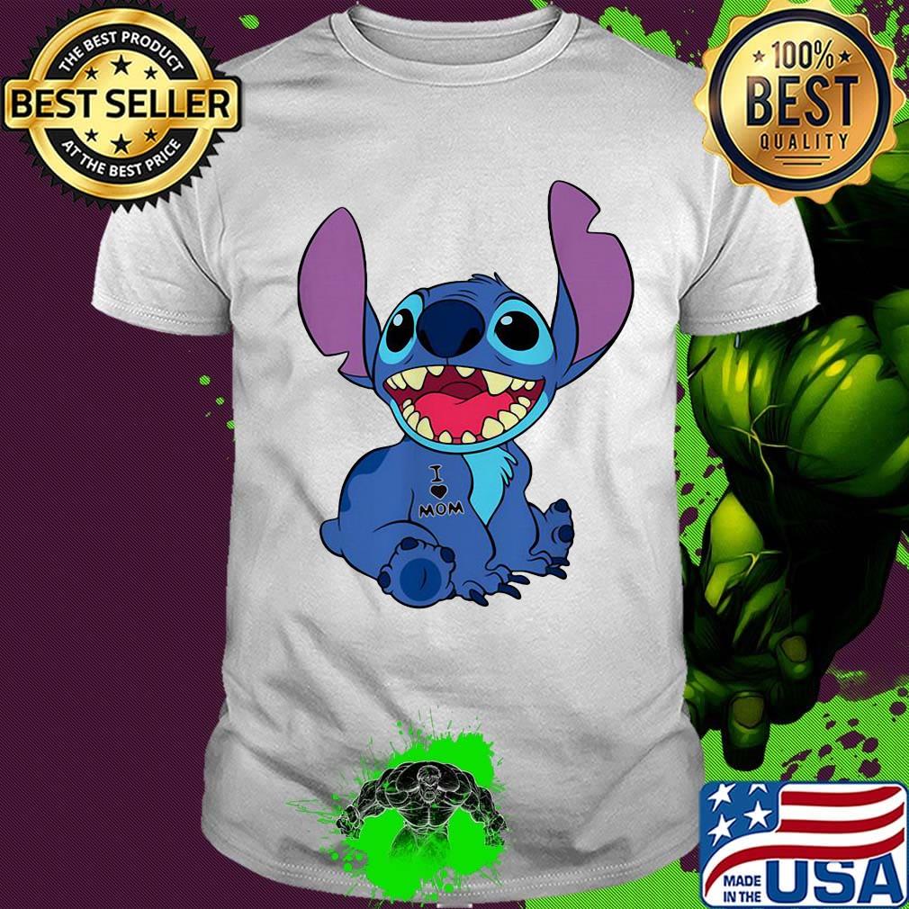 Disney stitch tattoos i love mom shirt