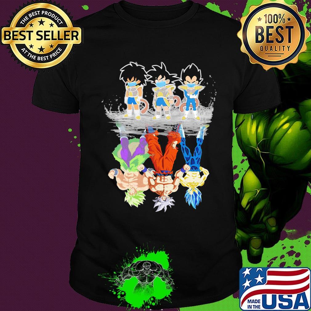 Dragon ball 7 saiyan kids broly songoku vegeta mature water reflection shirt