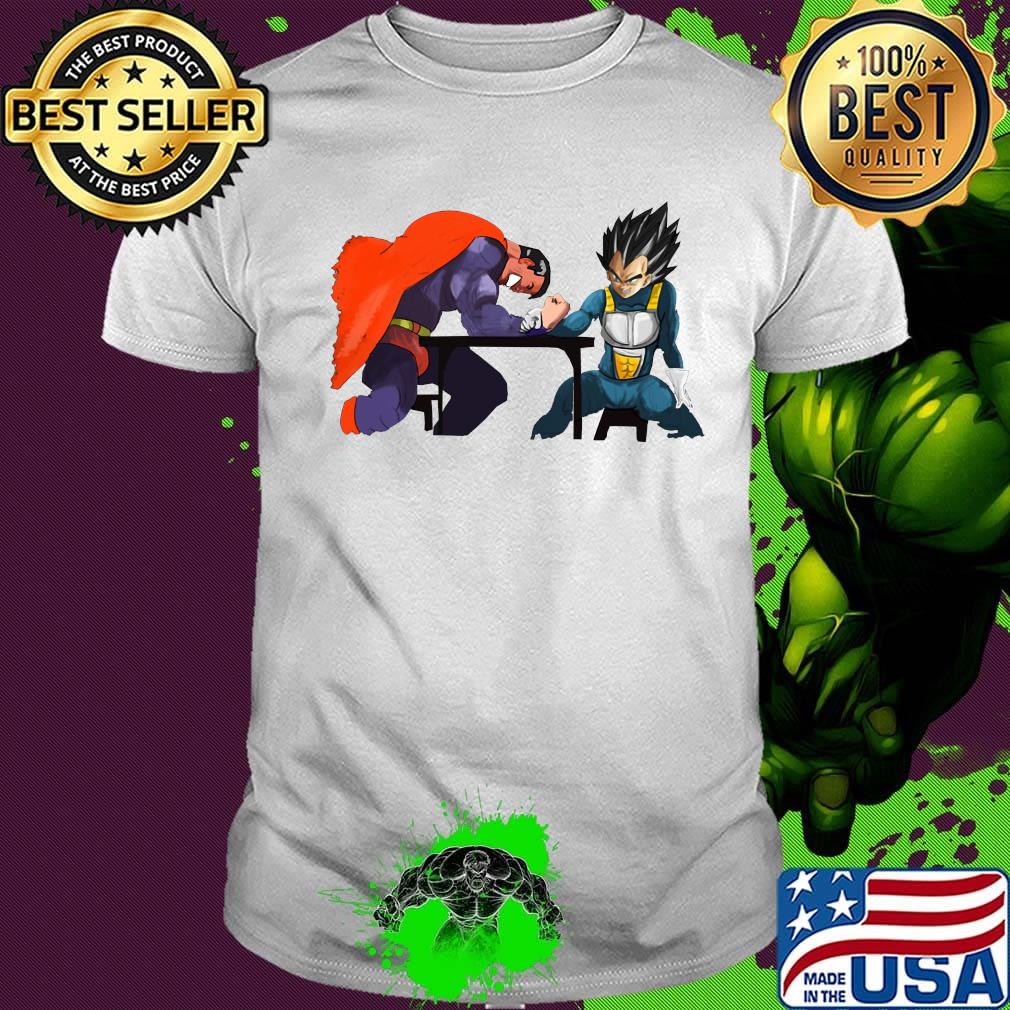 Dragon ball 7 vegeta vs superman arm wrestling shirt
