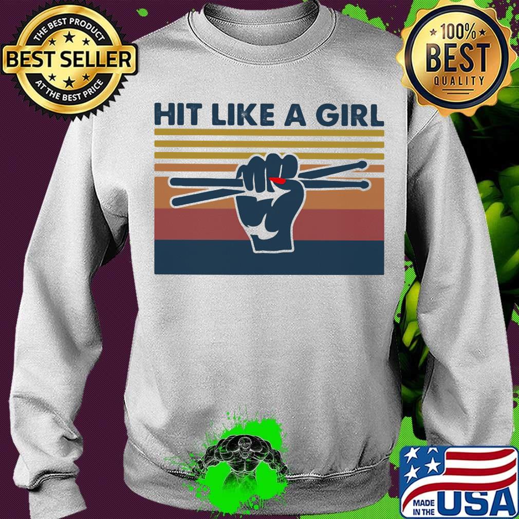 Drum hit like a girl vintage retro s Sweater Drum hit like a girl vintage retro s Sweater