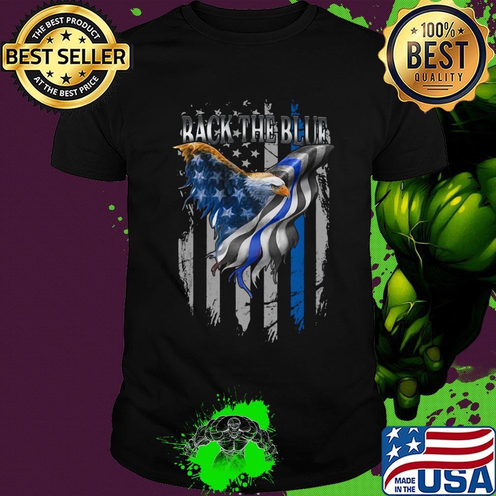 Eagles back the blue american flag independence day shirt