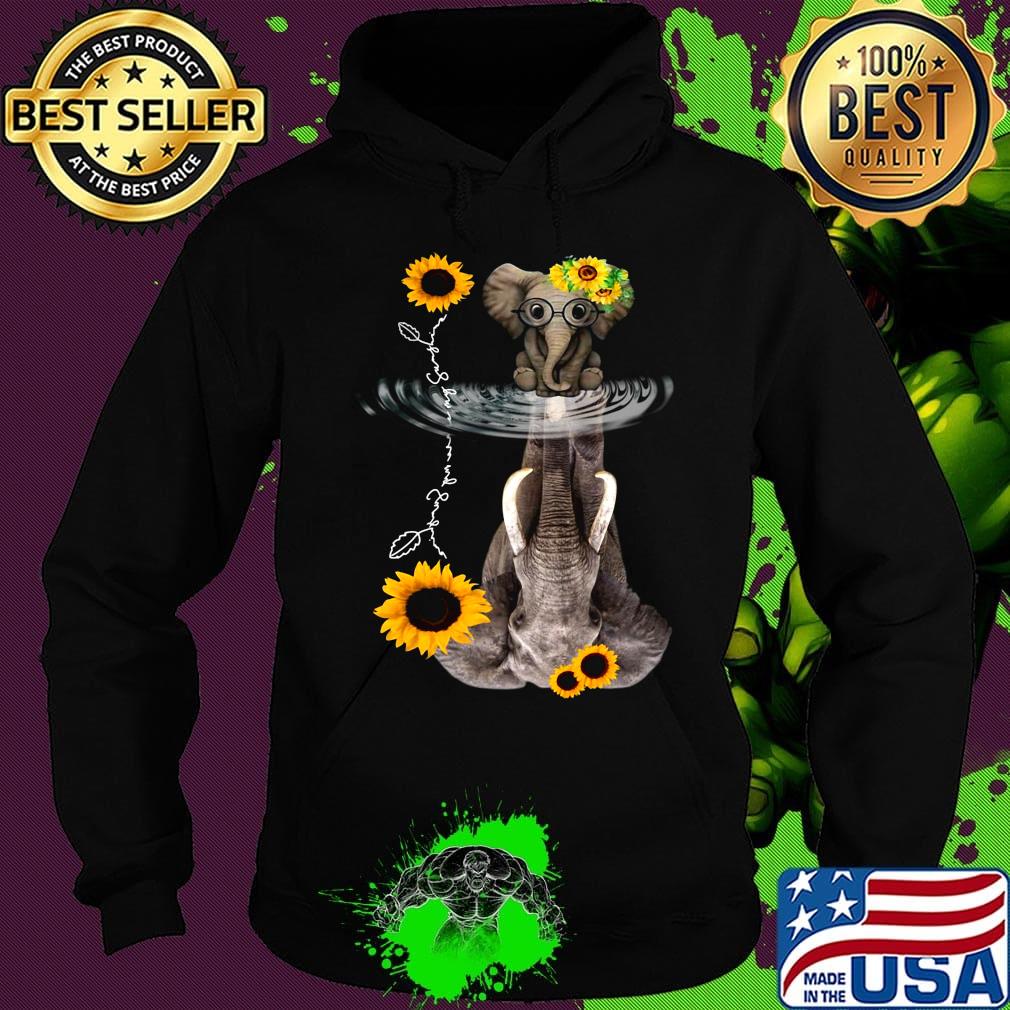 Elephants mom and baby sunflower Underwater surface s Hoodie Elephants mom and baby sunflower Underwater surface s Hoodie