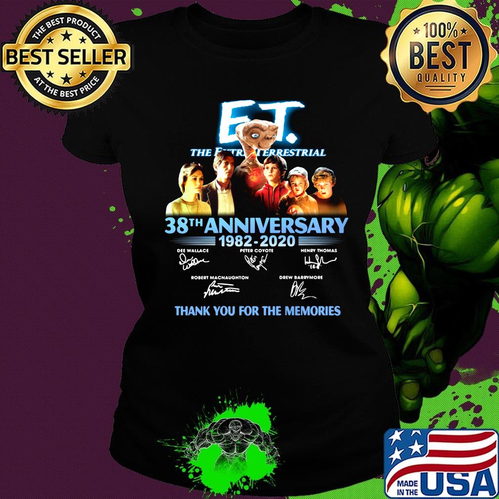 Et the extraterrestrial 38th anniversary 1982 2020 thank you for the memories signatures s Ladies tee Et the extraterrestrial 38th anniversary 1982 2020 thank you for the memories signatures s Ladies tee