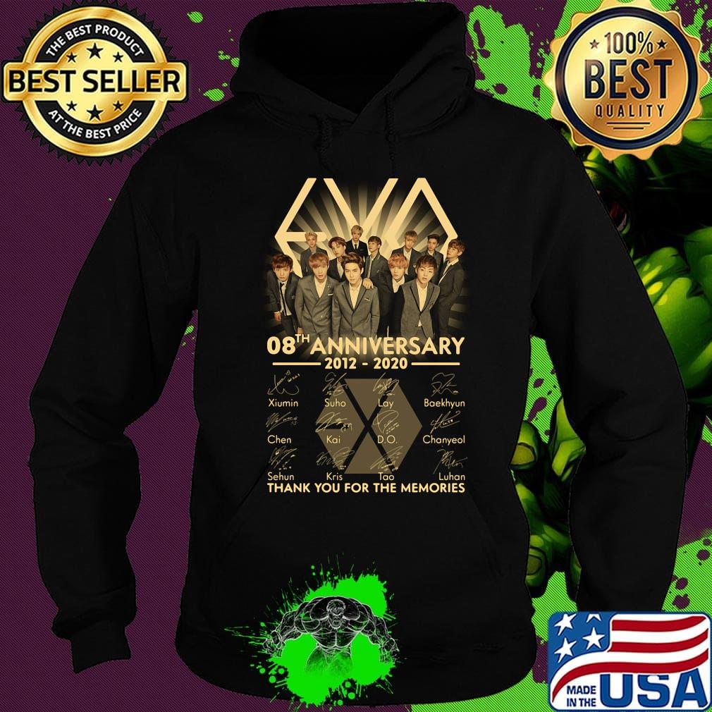 Exo band 08th anniversary 2012 2020 thank you for the memories signatures s Hoodie Exo band 08th anniversary 2012 2020 thank you for the memories signatures s Hoodie