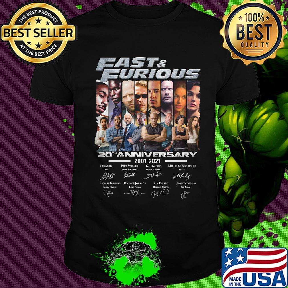 Fast and Furious 20th anniversary 2001-2021 shirt Fast and Furious 20th anniversary 2001-2021 shirt