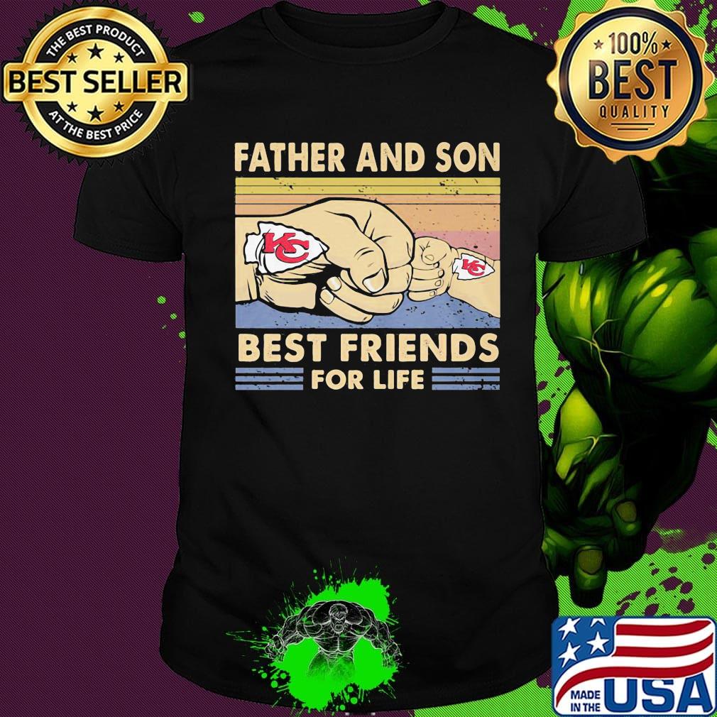 Father and son best friends for life vintage retro kansas city chiefs shirt