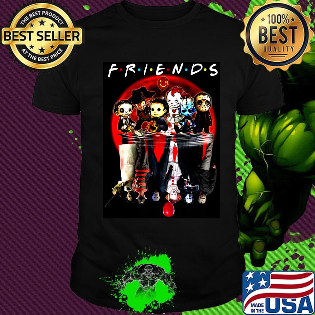 Friends halloween horror characters water reflection shirt