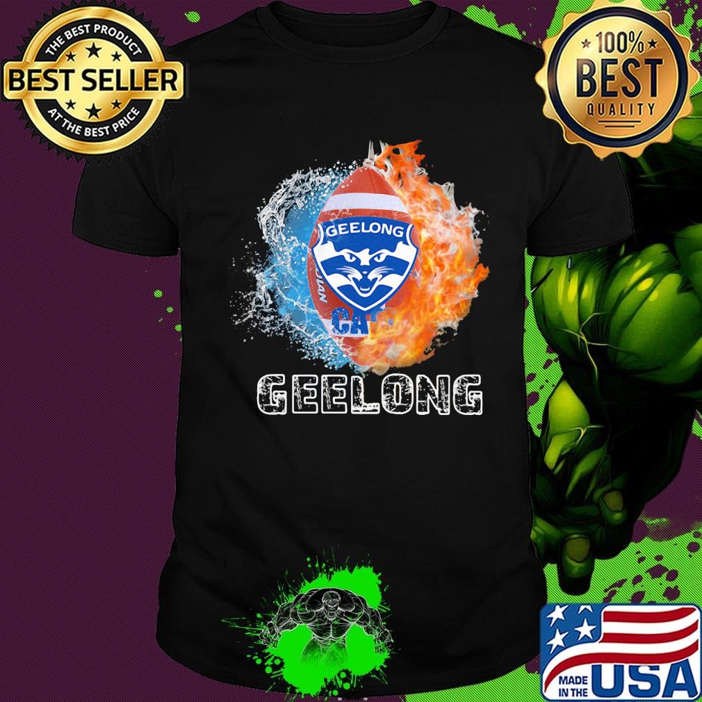 Geelong water and fire football logo shirt