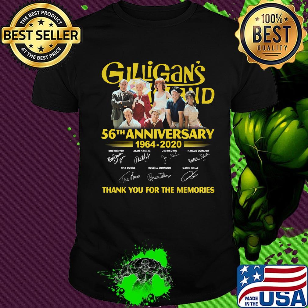 Gilligan's island 56th anniversary 1964 2020 thank you for the memories signatures shirt