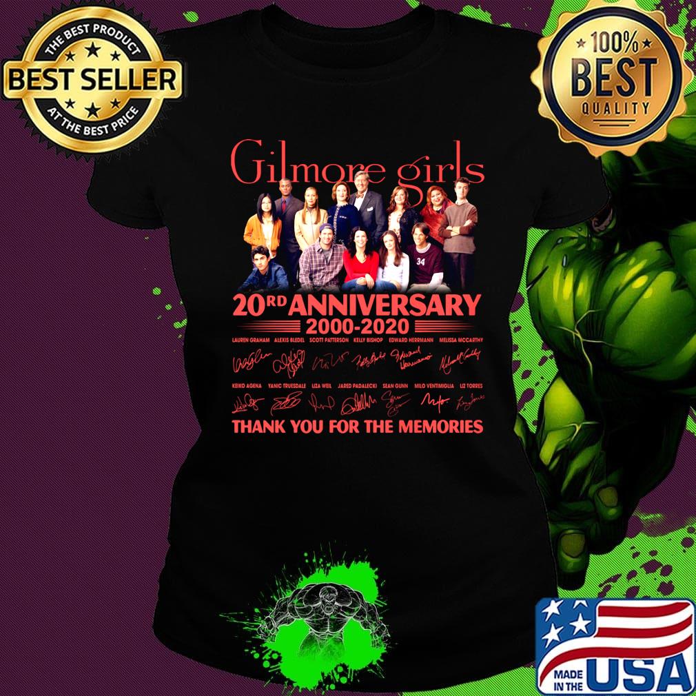 Gilmore girls 20rd anniversary 2000 2020 thank you for the memories signatures s Ladies tee Gilmore girls 20rd anniversary 2000 2020 thank you for the memories signatures s Ladies tee
