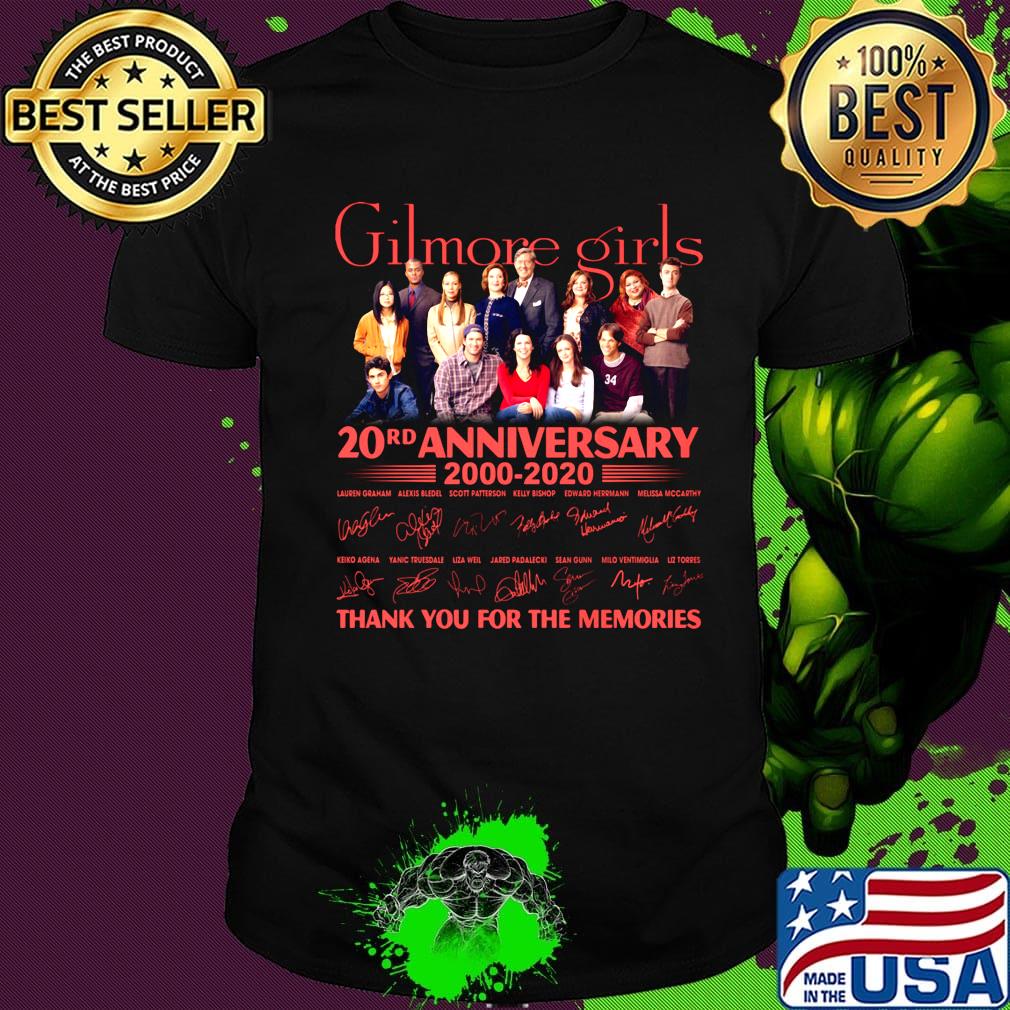 Gilmore girls 20rd anniversary 2000 2020 thank you for the memories signatures shirt