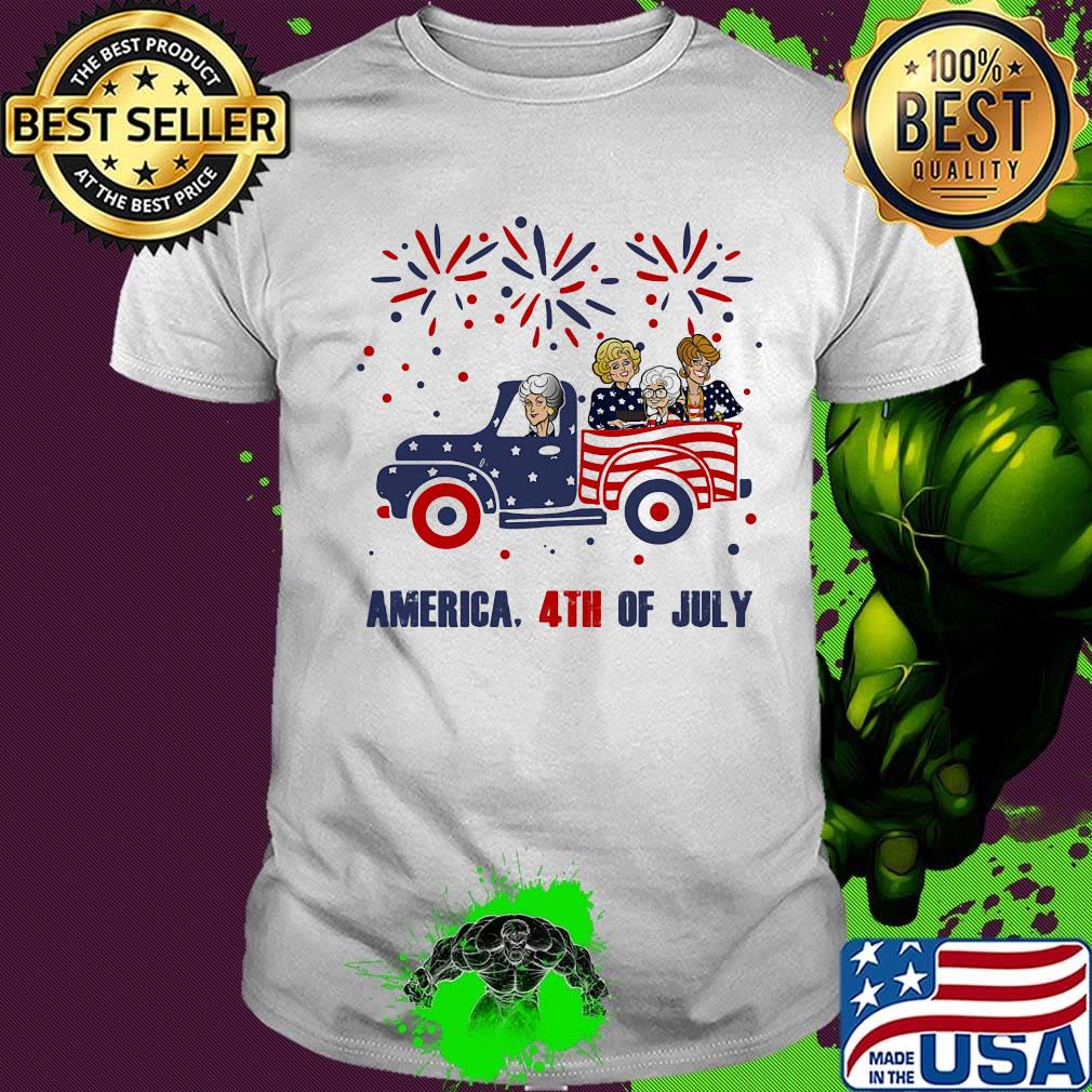 Golden girls characters driving car firework america 4th of july independence day shirt Golden girls characters driving car firework america 4th of july independence day shirt
