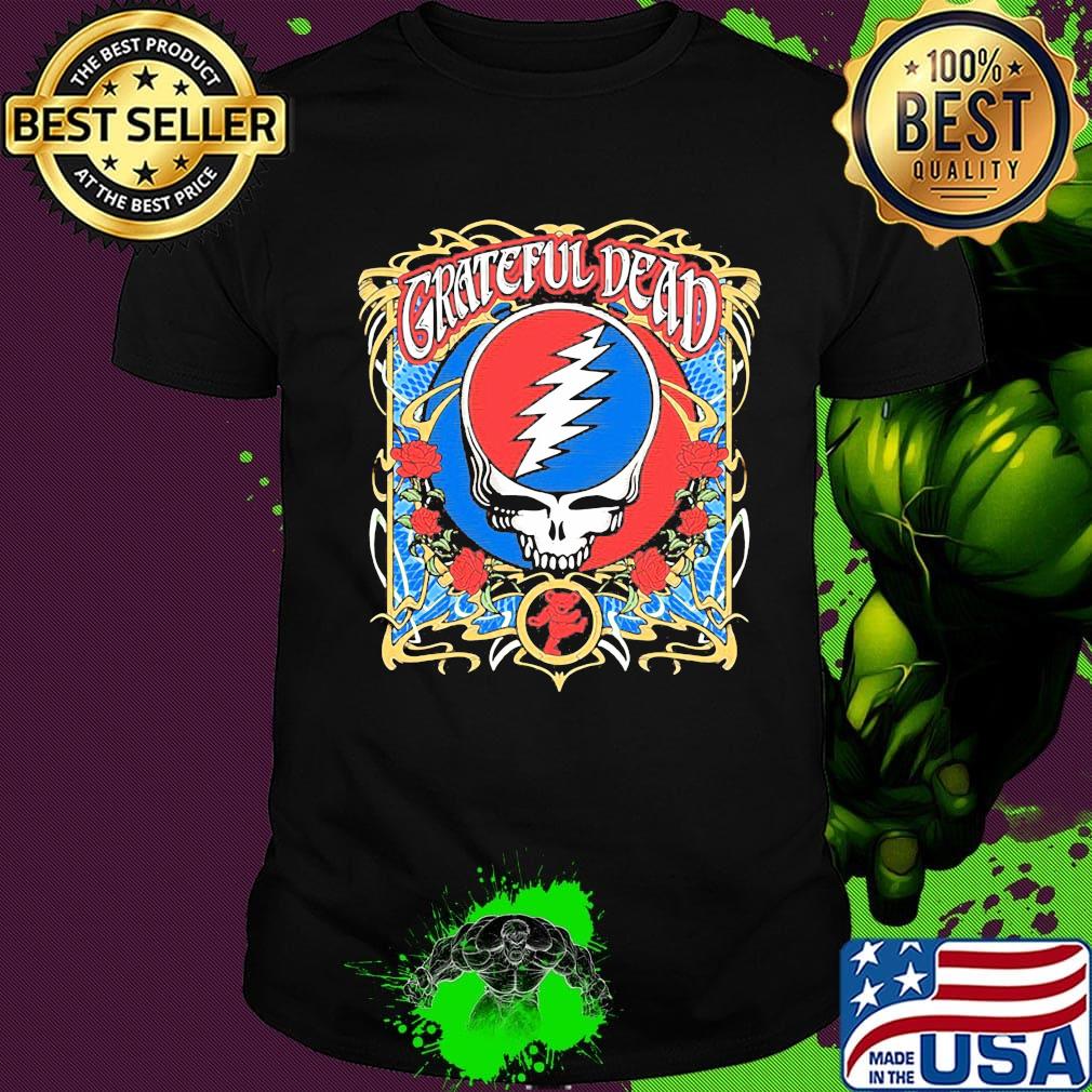 Grateful dead band bear roses shirt