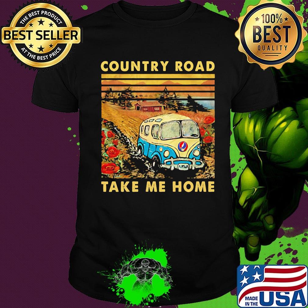 Grateful dead bus country road take me home vintage retro shirt