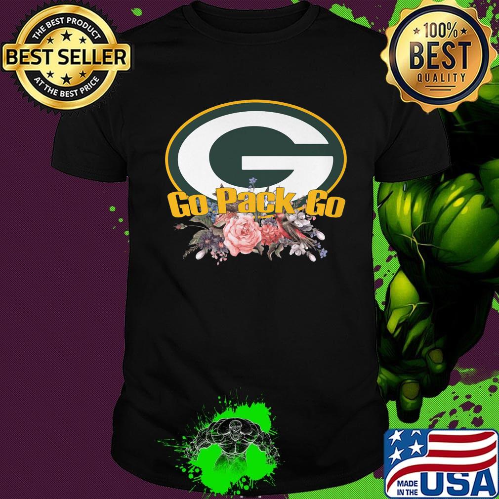 Green bay packer go pack go flowers shirt