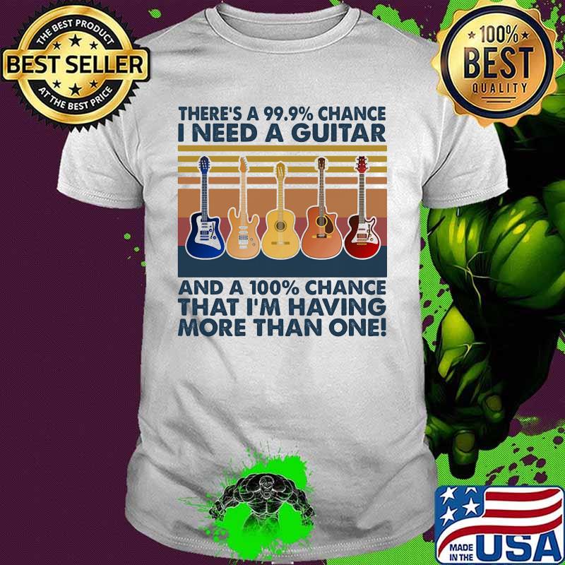 Guitar There's 99,9% chance I need a guitar and a 100% chance that I'm having more than one Vintage retro shirt