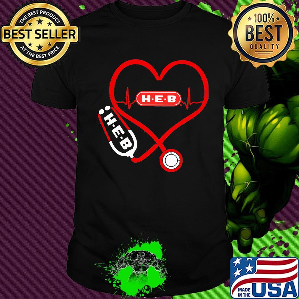 H.E.B nurse stethoscope love heartbeat shirt