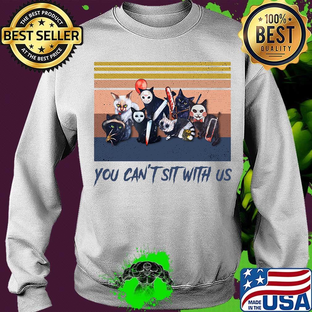Halloween cat you can't sit with us vintage retro s Sweater Halloween cat you can't sit with us vintage retro s Sweater