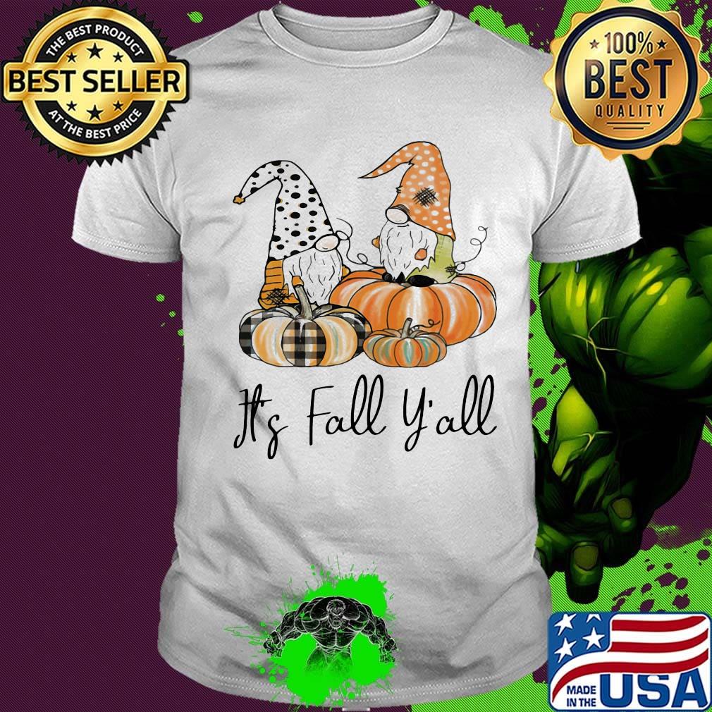 Halloween gnomes and pumpkin it's fall y'all shirt