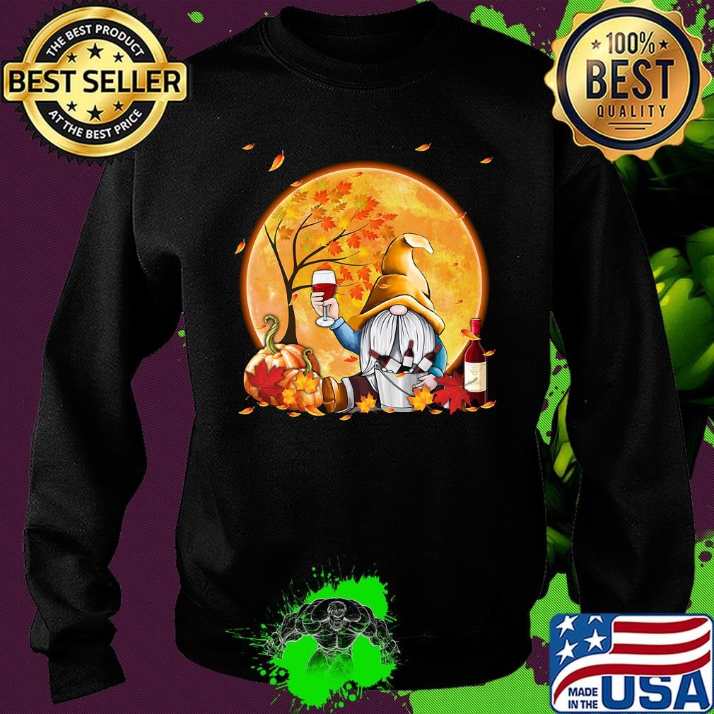 Halloween gnomes drink wine pumpkin maple leaves s Sweater Halloween gnomes drink wine pumpkin maple leaves s Sweater