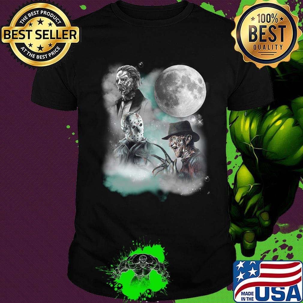 Halloween horror characters moon star shirt
