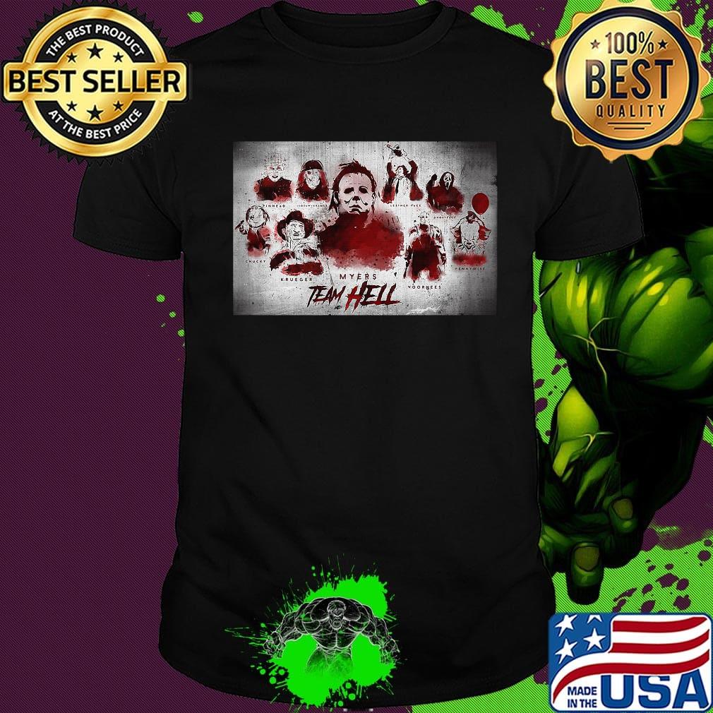 Halloween horror characters myers team hell shirt