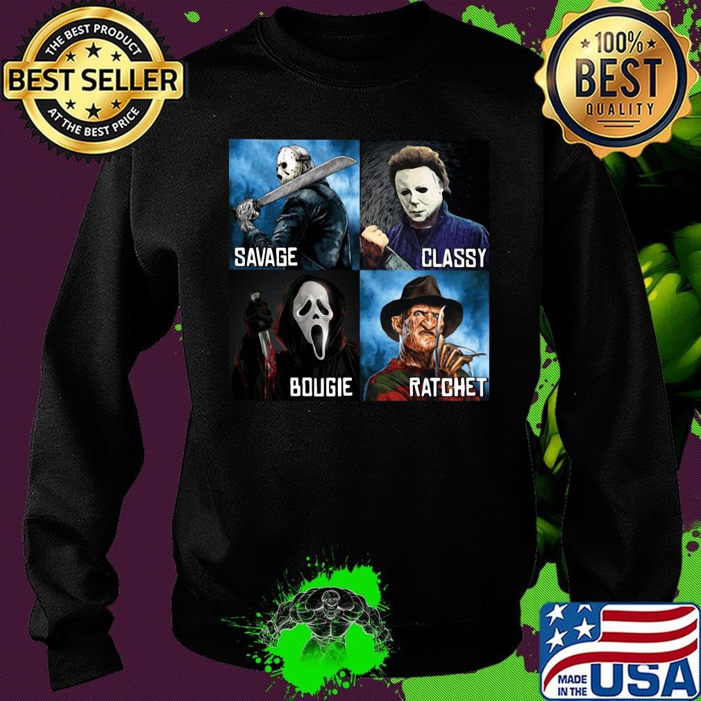 Halloween horror characters savage classy bougie ratchet s Sweater Halloween horror characters savage classy bougie ratchet s Sweater
